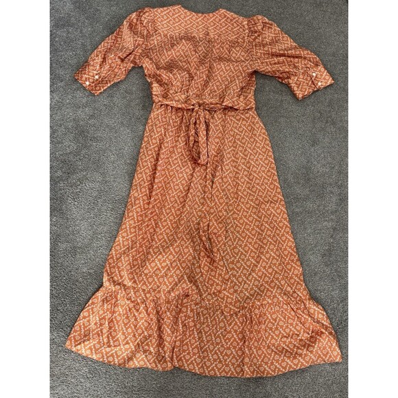 Sandro Cottagecore Heart Check Printed Wrap Dress Size 38 US 6 - Picture 9 of 10